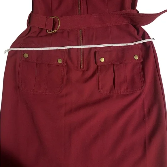 Sharagano Zip Front Dress with Gold Accents - Picture 5 of 7